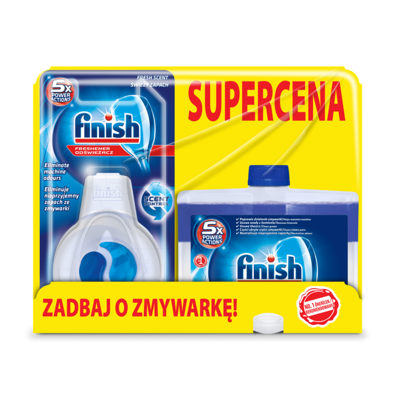 FINISH DuoPack Płyn do czyszczenia zmywarki regular 250ml + deo odor 4ml